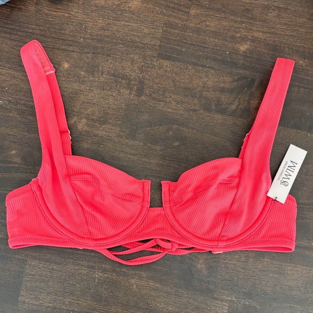 Victoria's Secret Full Coverage Blaze Rib Unlined Bikini Top size 32C NWT